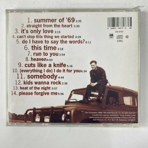 Bryan Adams 7 CD + VIP/Crew Concert Passes Lot Reckless 18 Neighbors Knife Hits - Picture 9 of 13